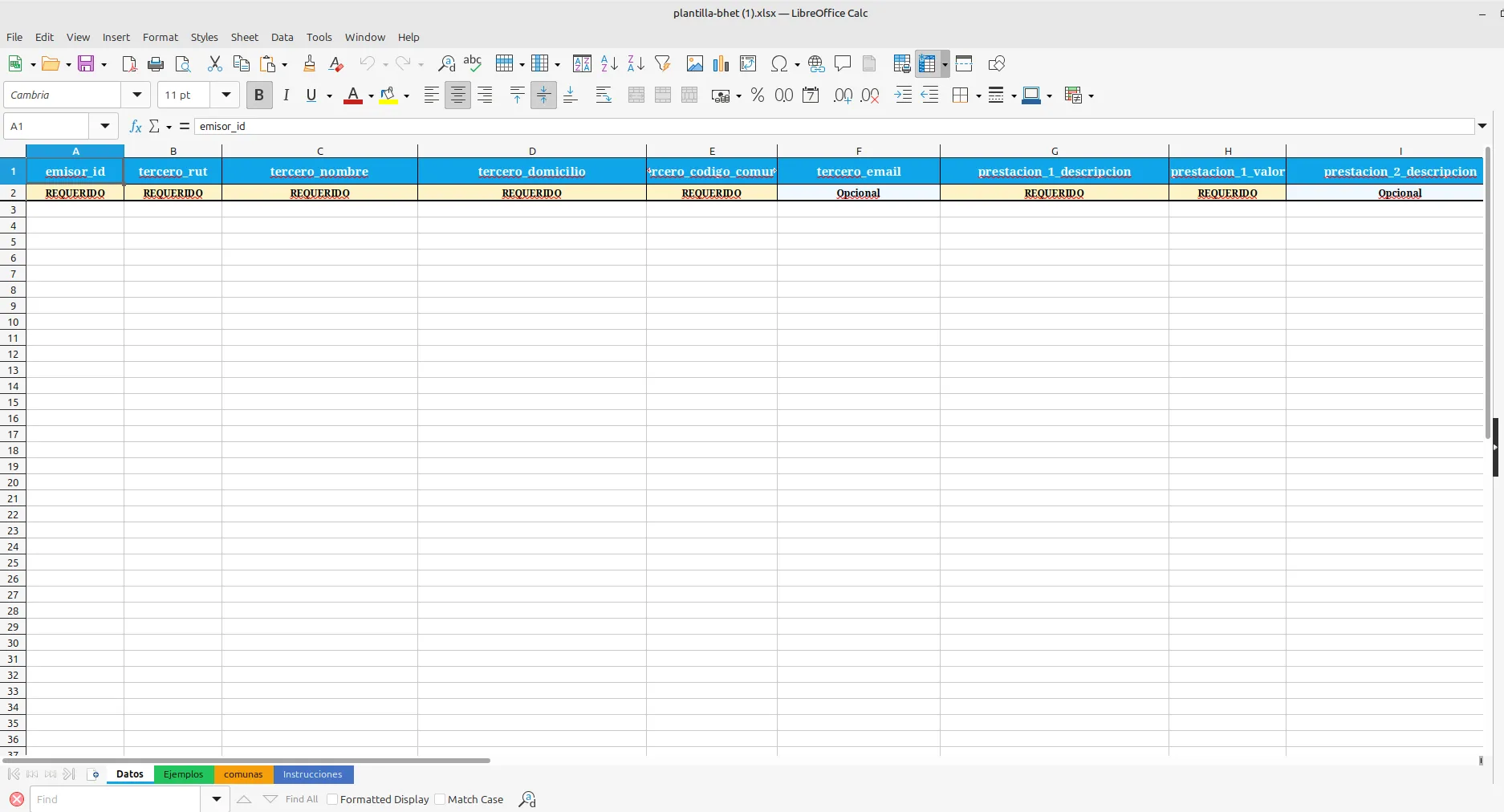 Plantilla Excel